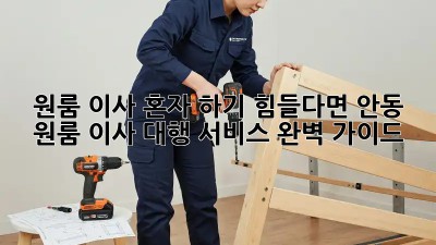 원룸 이사, 혼자 하기 힘들다면? 안동 원룸 이사 대행 서비스 완벽 가이드