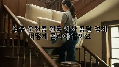 청주 운천동 원룸 이사, 용달 업체 어떻게 골라야 할까요?